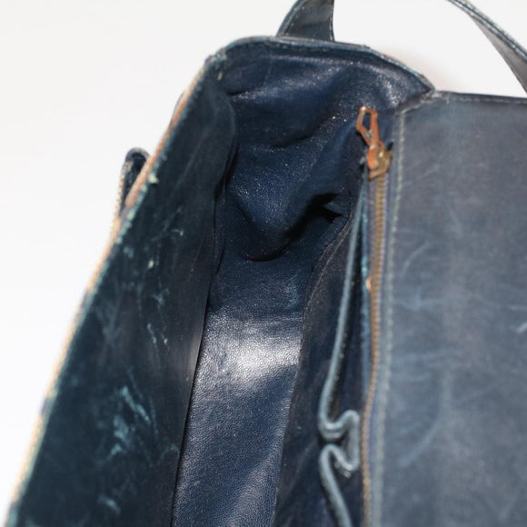 CELINE C Macadam Canvas Shoulder Bag Navy Auth ar10062