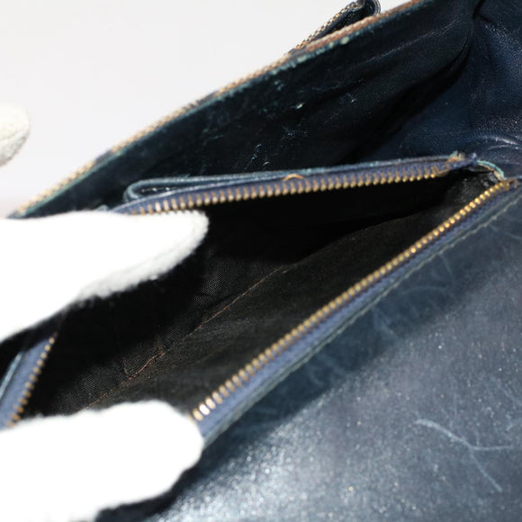 CELINE C Macadam Canvas Shoulder Bag Navy Auth ar10062