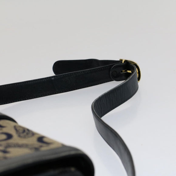 CELINE C Macadam Canvas Shoulder Bag Navy Auth ar10062