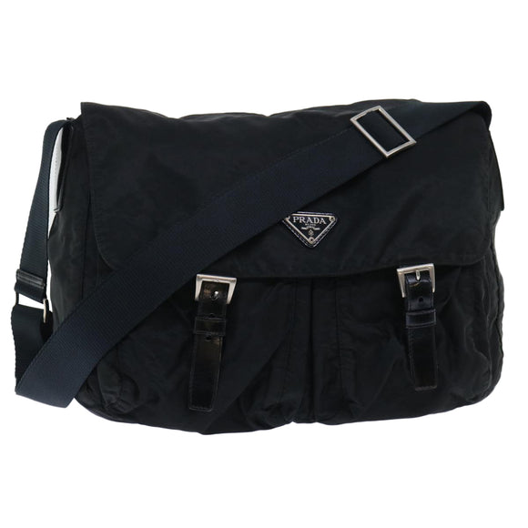 PRADA Shoulder Bag Nylon Black Auth ar10069