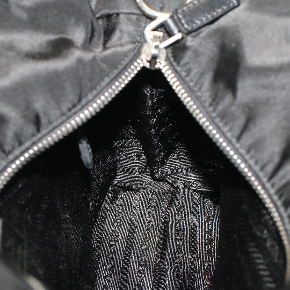PRADA Hand Bag Nylon 2way Black Auth ar10090