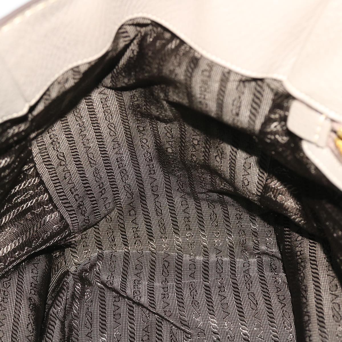 PRADA Tote Bag Leather Gray BR4691 Auth ar10108