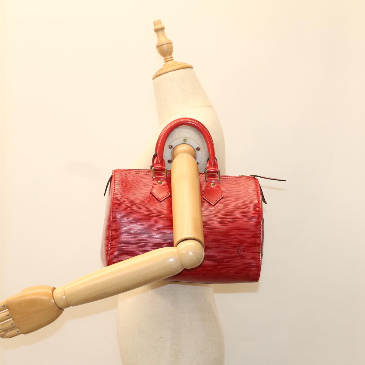 LOUIS VUITTON Epi Speedy 25 Hand Bag Castilian Red M43017 LV Auth ar10163B