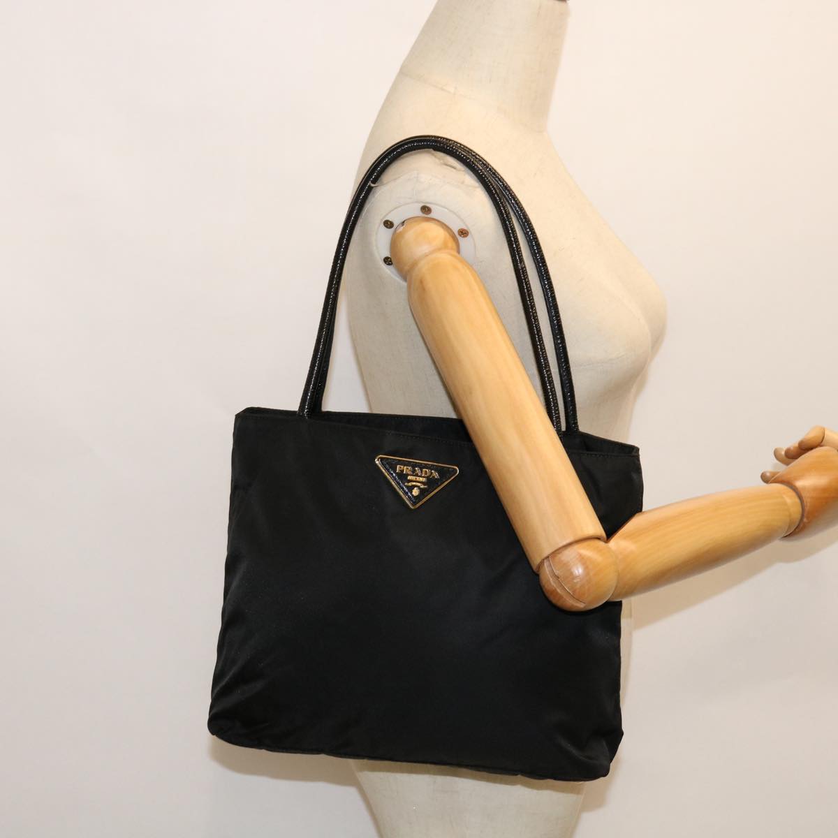 PRADA Tote Bag Nylon Black Auth ar10177