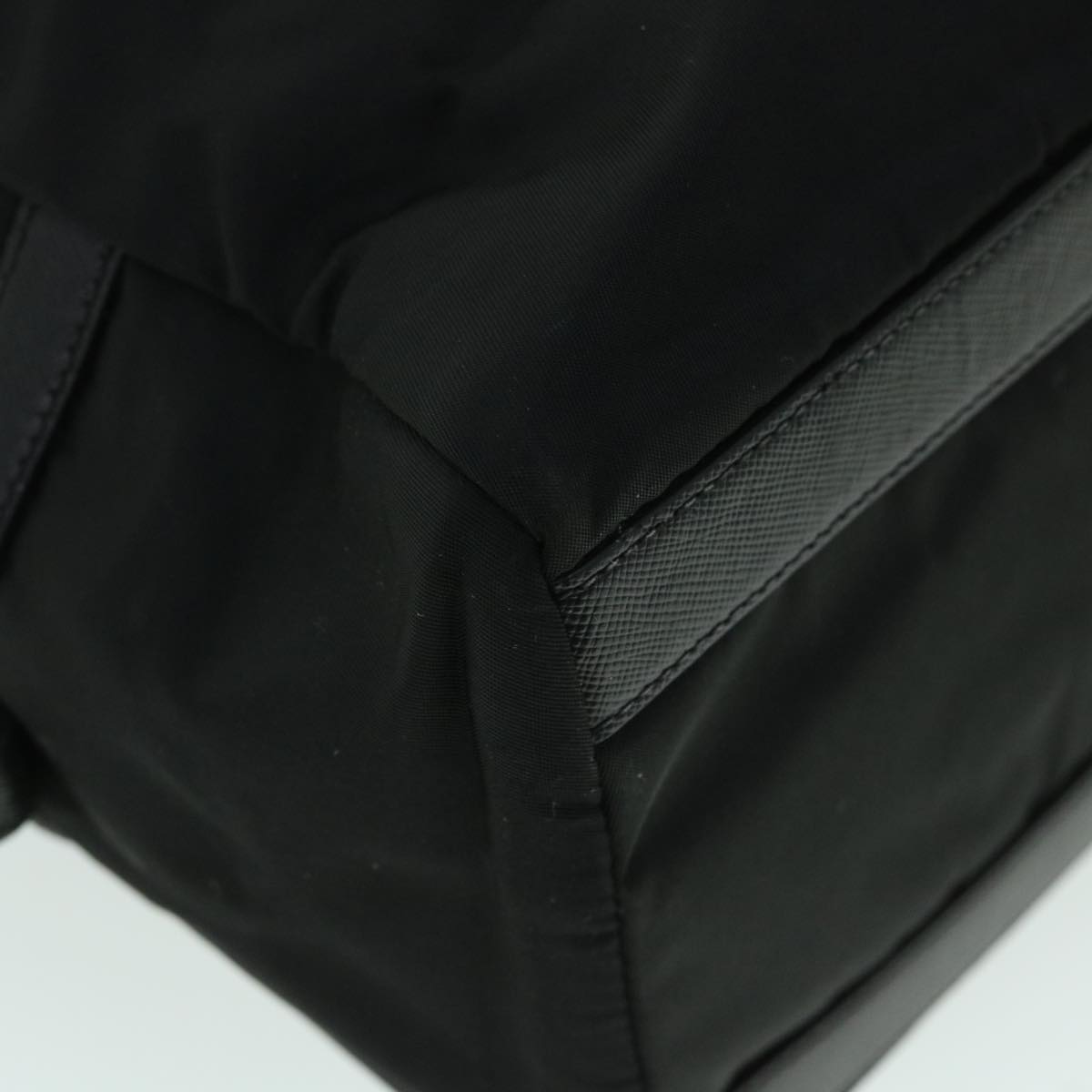 PRADA Shoulder Bag Nylon Leather Black Auth ar10206