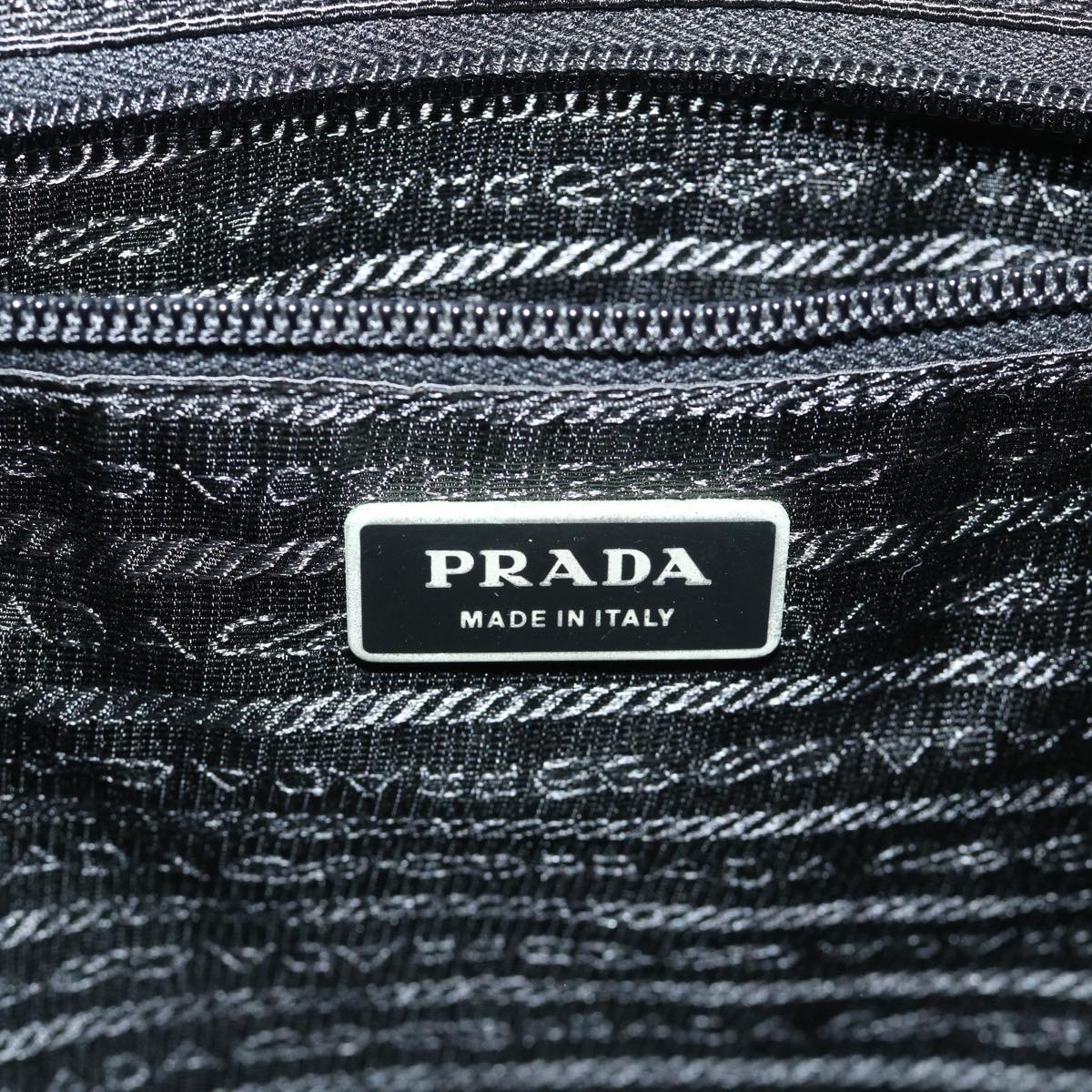 PRADA Hand Bag Nylon Leather 2way Black Auth ar10207