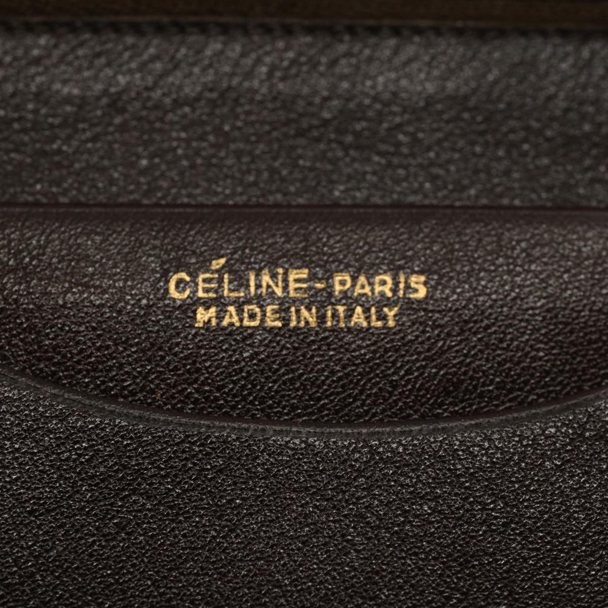 CELINE Horse Carriage Chain Wallet Leather Brown Auth ar10223