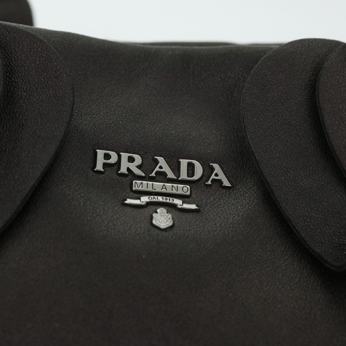 PRADA Shoulder Bag Leather Brown Auth ar10239