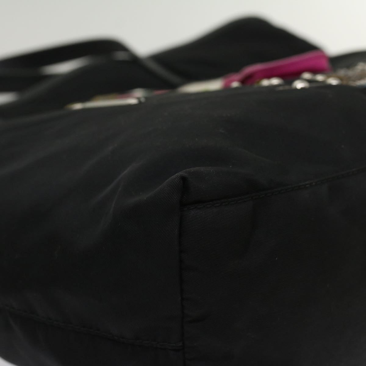 PRADA Tote Bag Nylon Black Auth ar10242