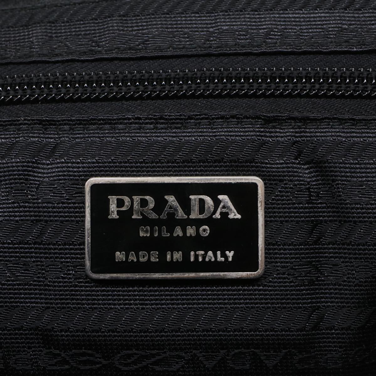 PRADA Hand Bag Satin Black Auth ar10243