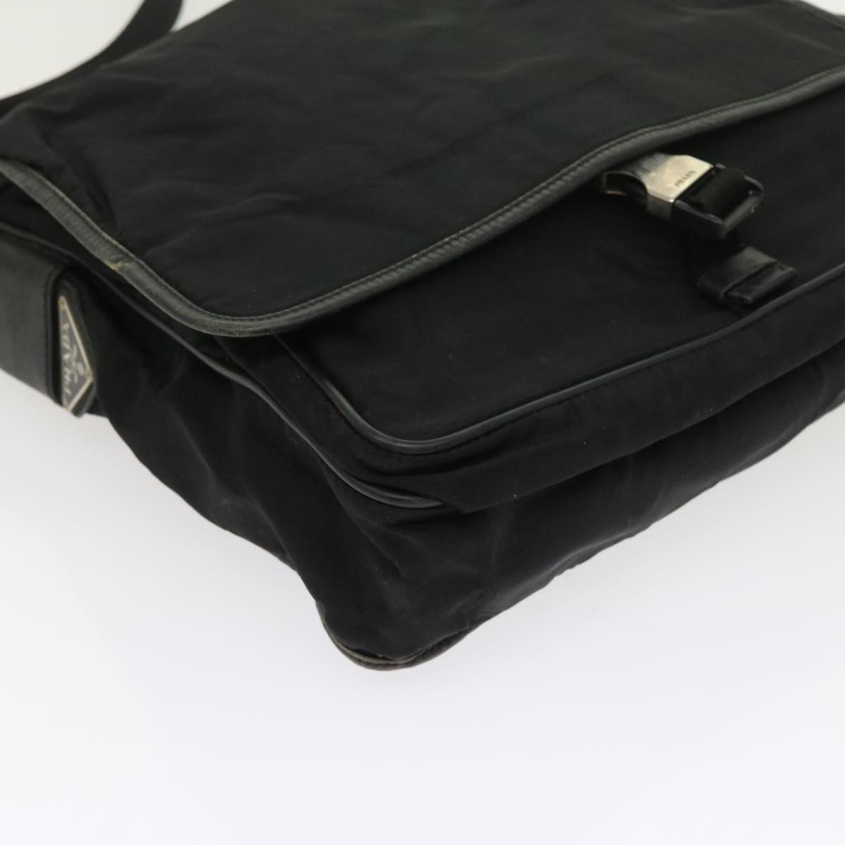 PRADA Shoulder Bag Nylon Black Auth ar10245