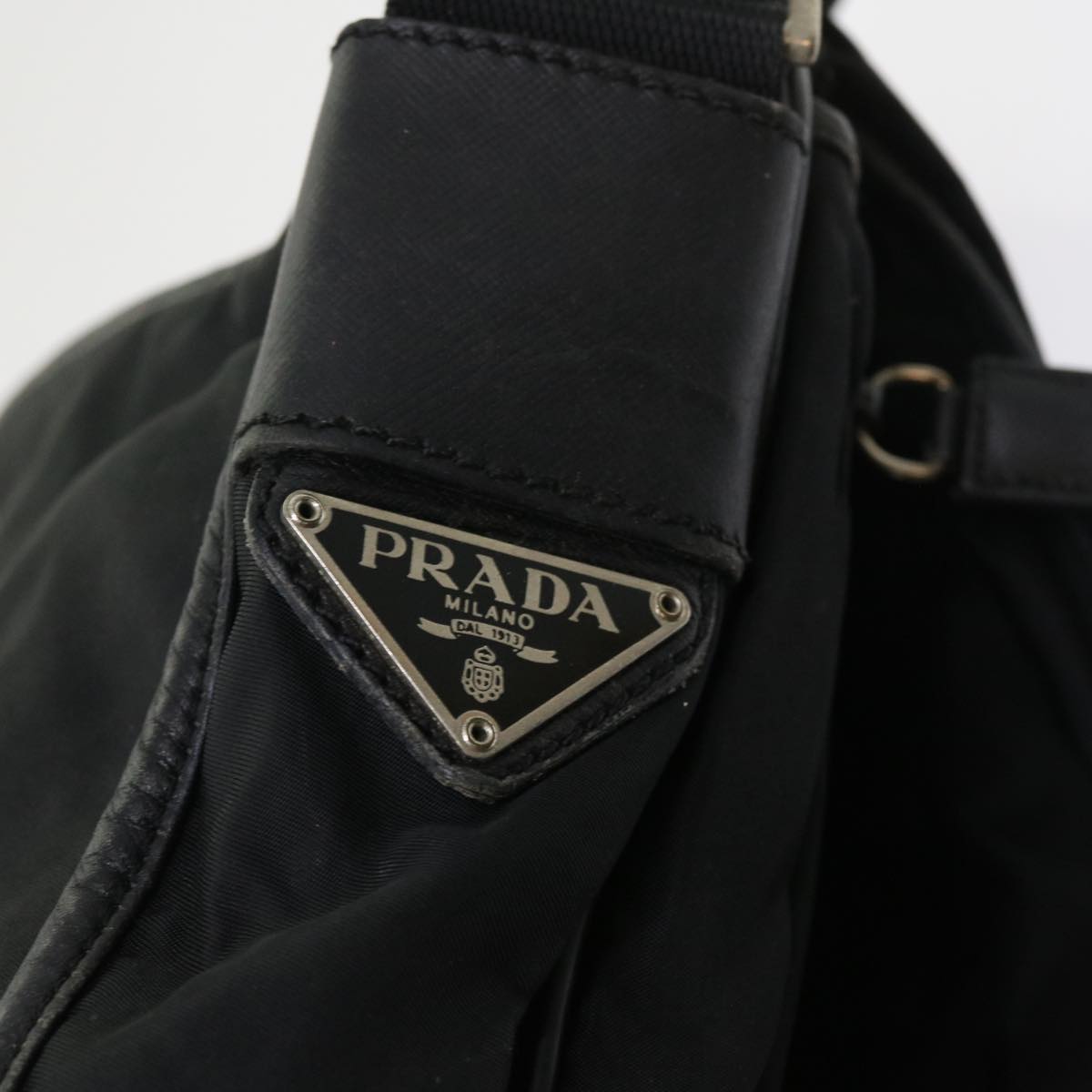 PRADA Shoulder Bag Nylon Black Auth ar10245