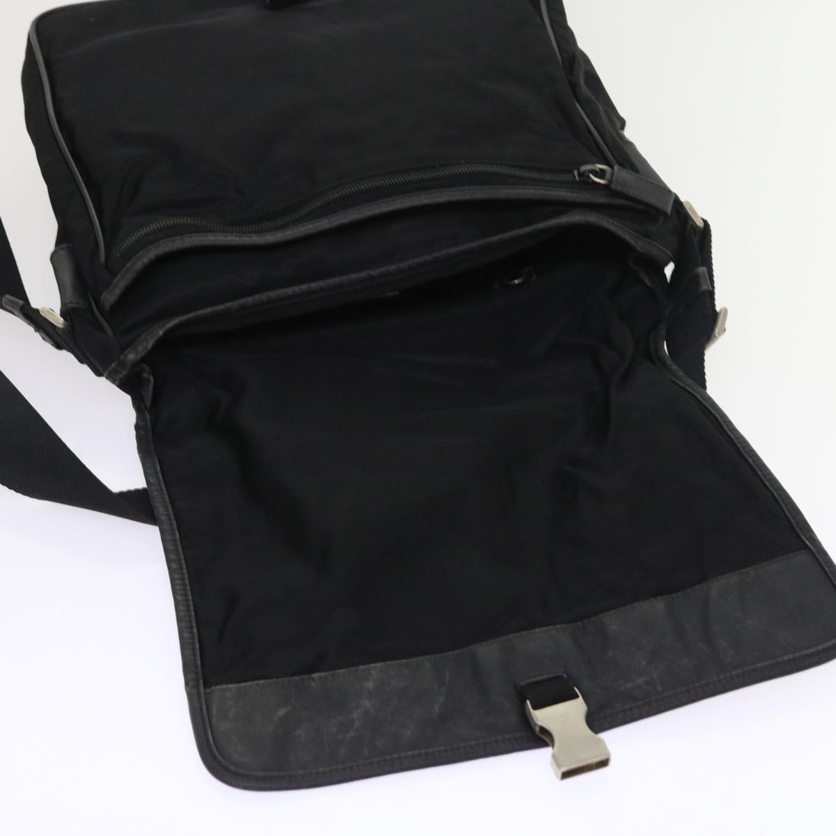 PRADA Shoulder Bag Nylon Black Auth ar10245