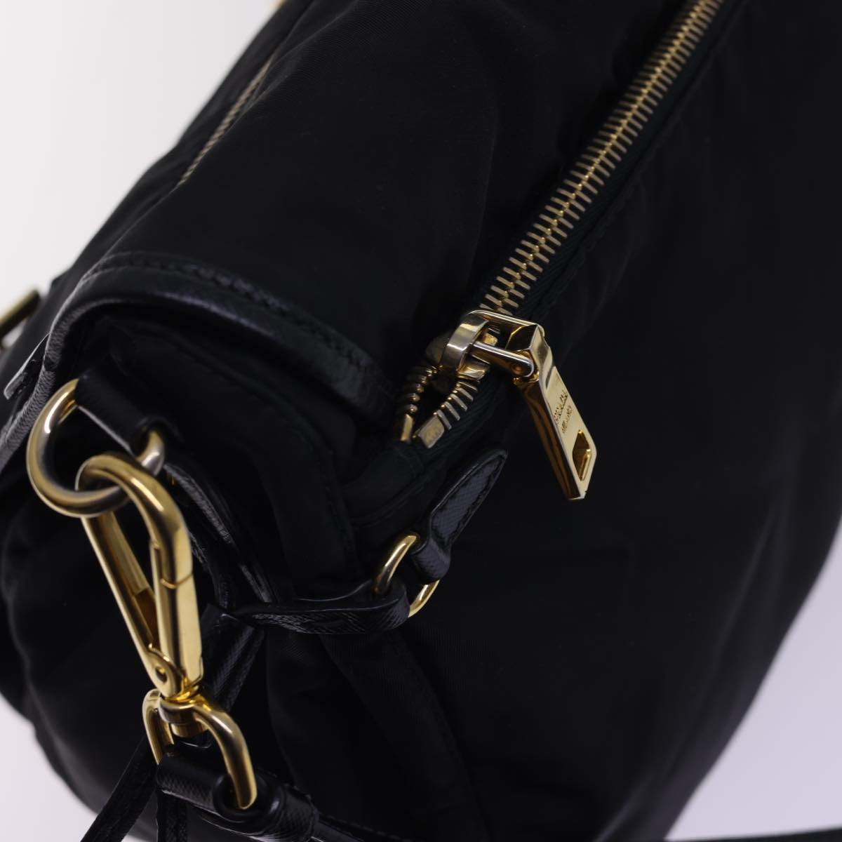 PRADA Shoulder Bag Nylon Black Auth ar10246