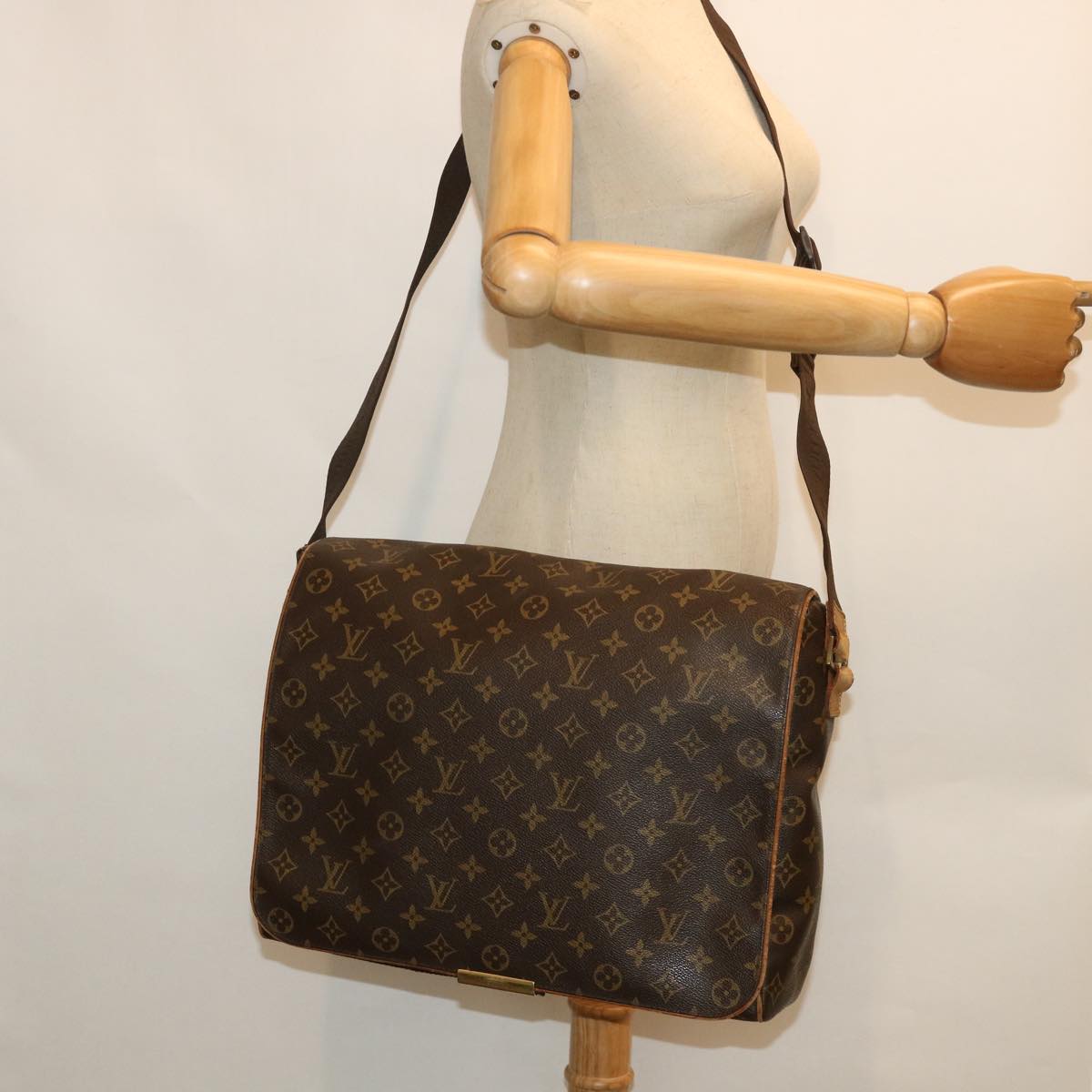 LOUIS VUITTON Damier Ebene Abbesses Shoulder Bag N45257 LV Auth ar10250