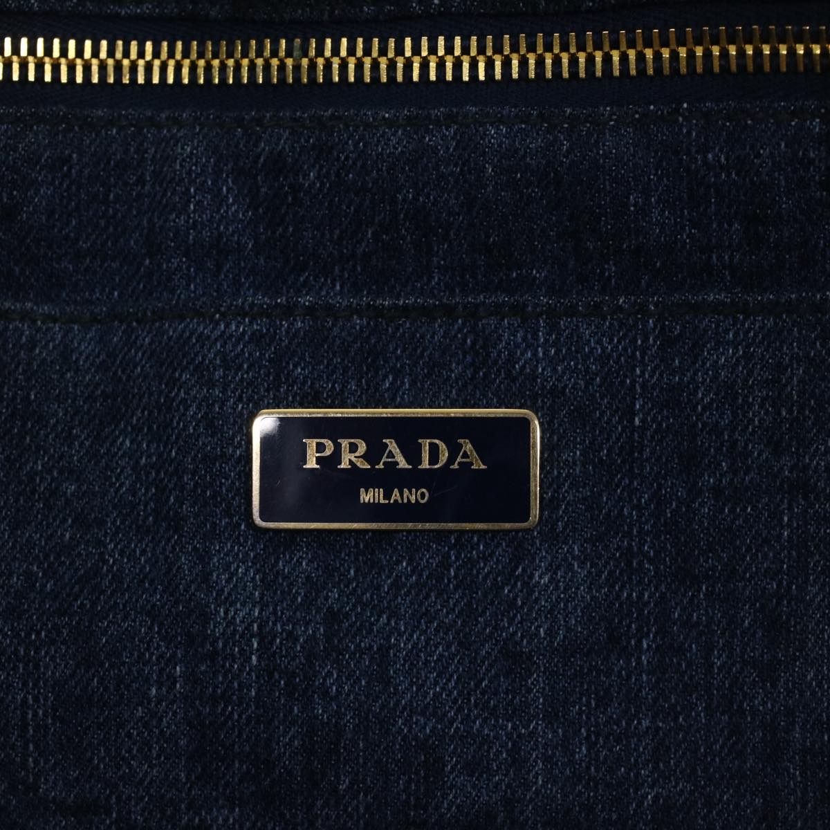 PRADA Canapa GM Hand Bag Canvas Blue Auth ar10269