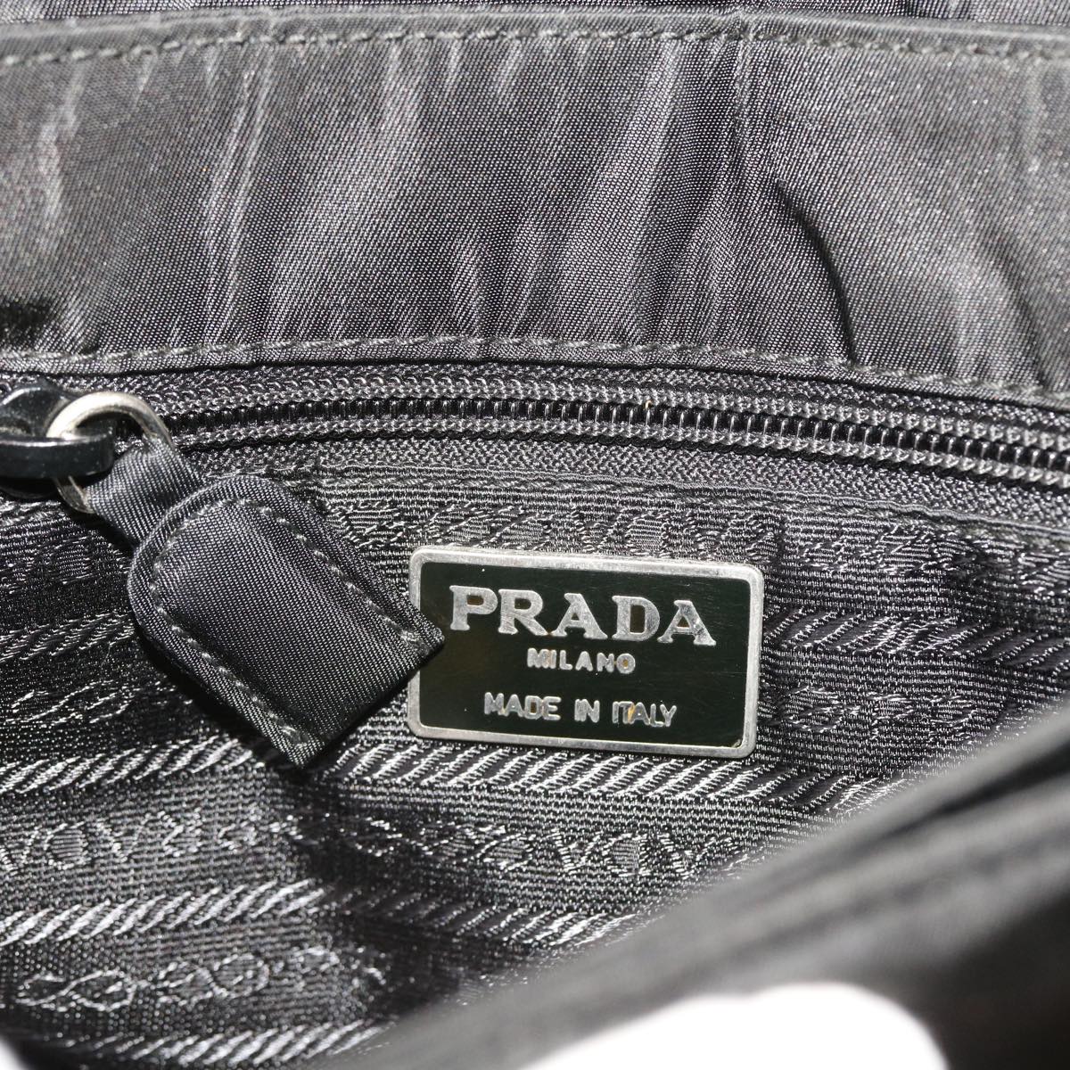 PRADA Shoulder Bag Nylon Black Auth ar10270