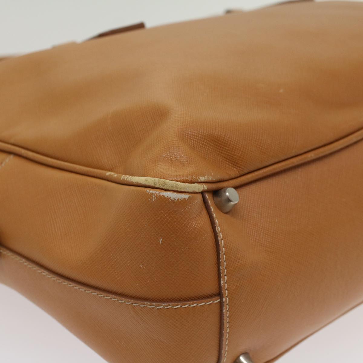 PRADA Shoulder Bag Safiano leather Brown Auth ar10272
