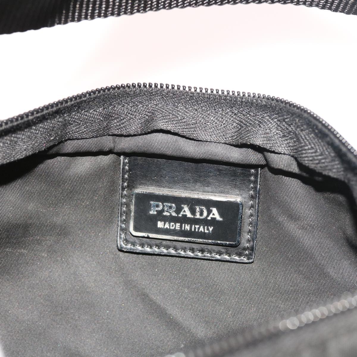 PRADA Shoulder Bag Nylon Black Auth ar10277