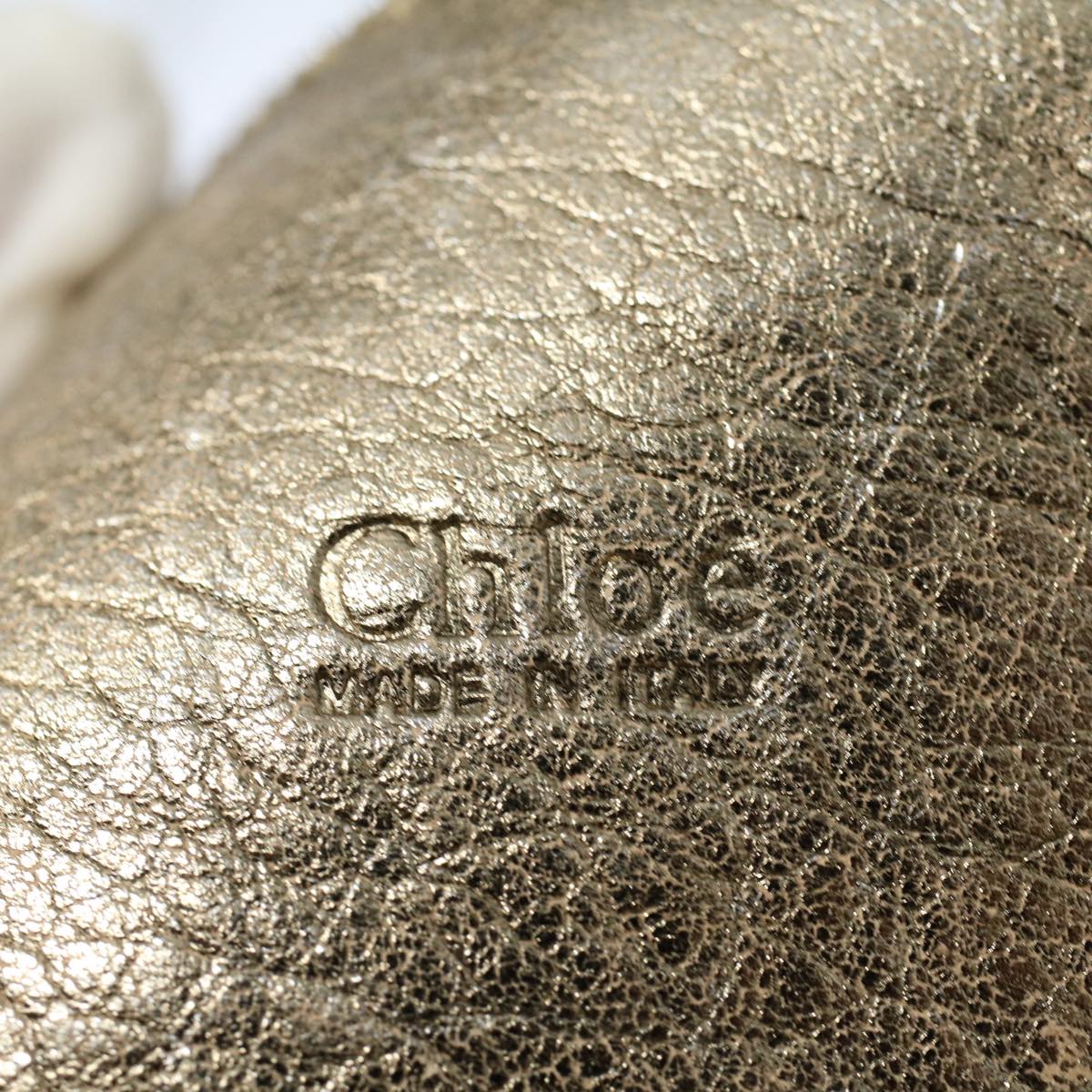 Chloe Shoulder Bag Leather Gold Tone Auth ar10282