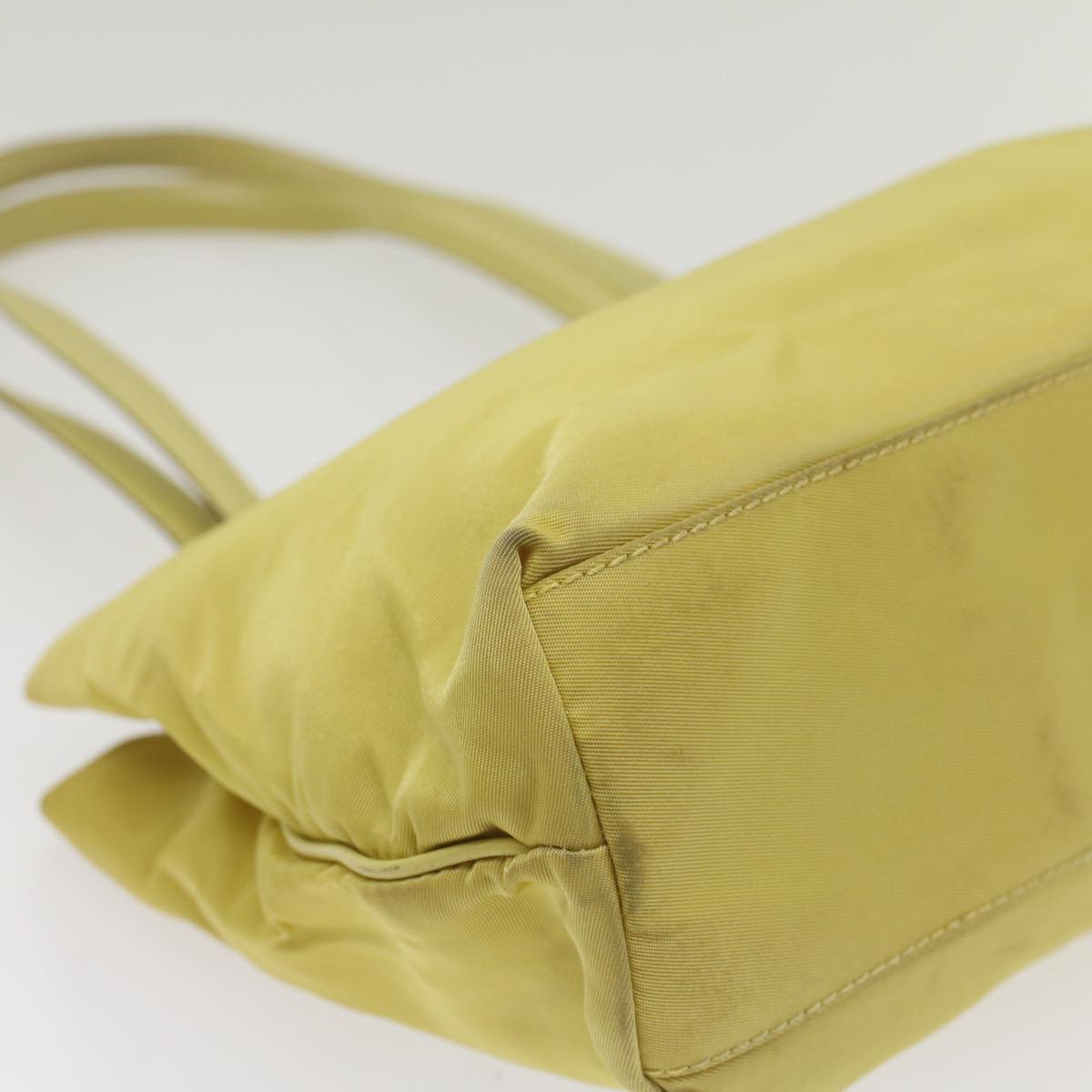 PRADA Shoulder Bag Nylon Yellow Auth ar10300