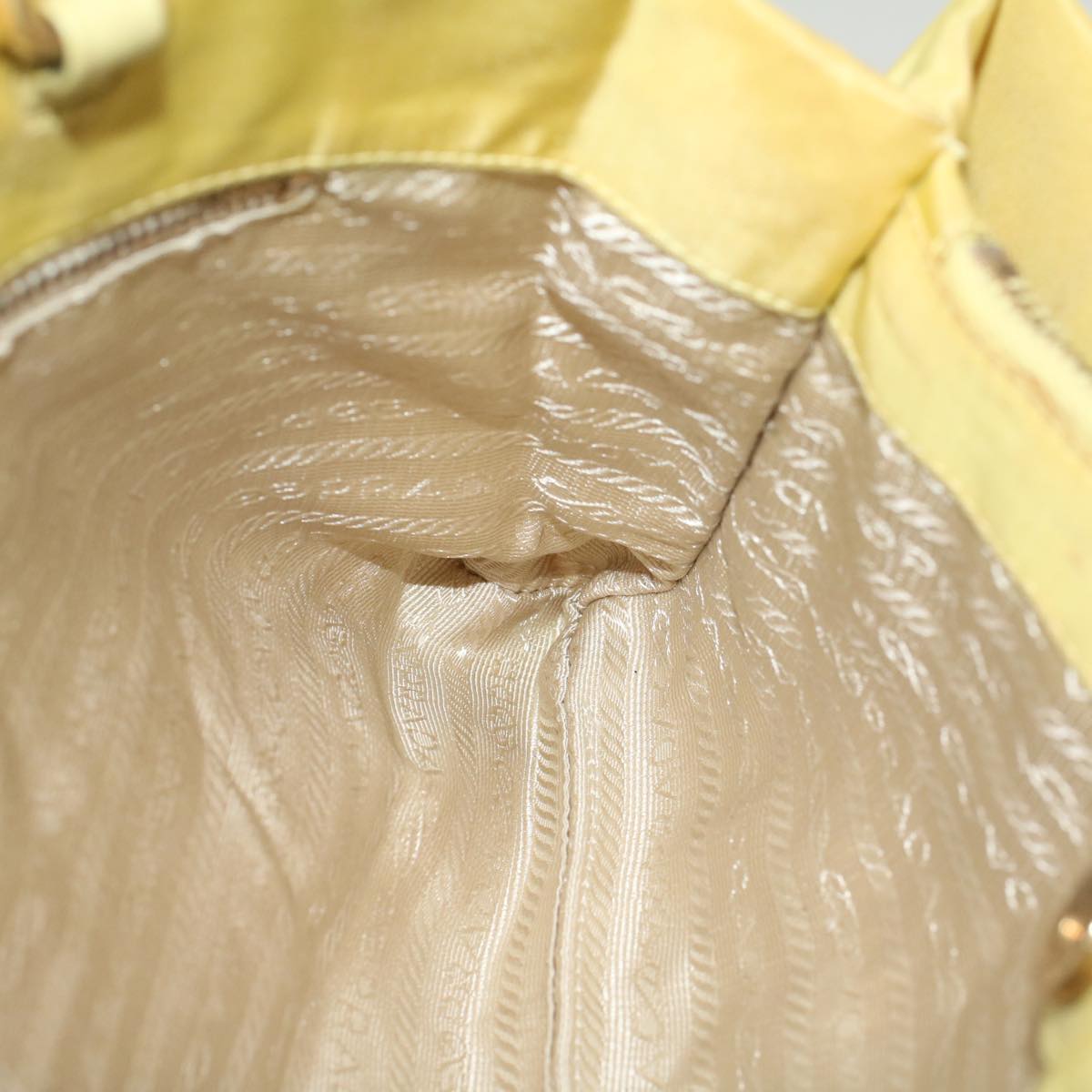 PRADA Shoulder Bag Nylon Yellow Auth ar10300