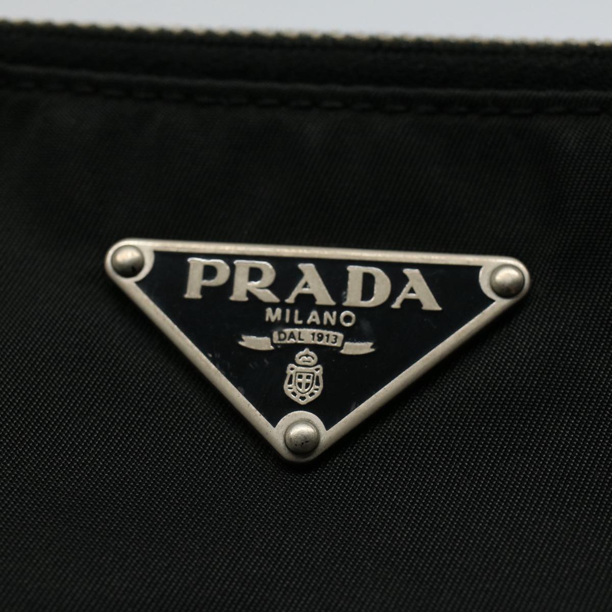 PRADA Shoulder Bag Nylon Leather Black Auth ar10301