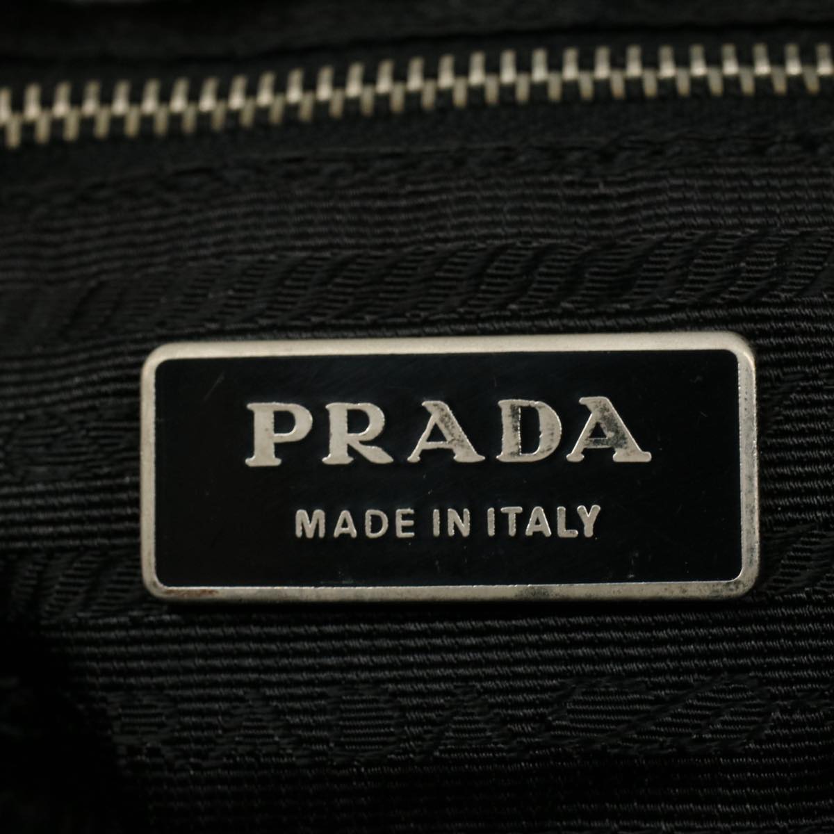 PRADA Shoulder Bag Nylon Leather Black Auth ar10301