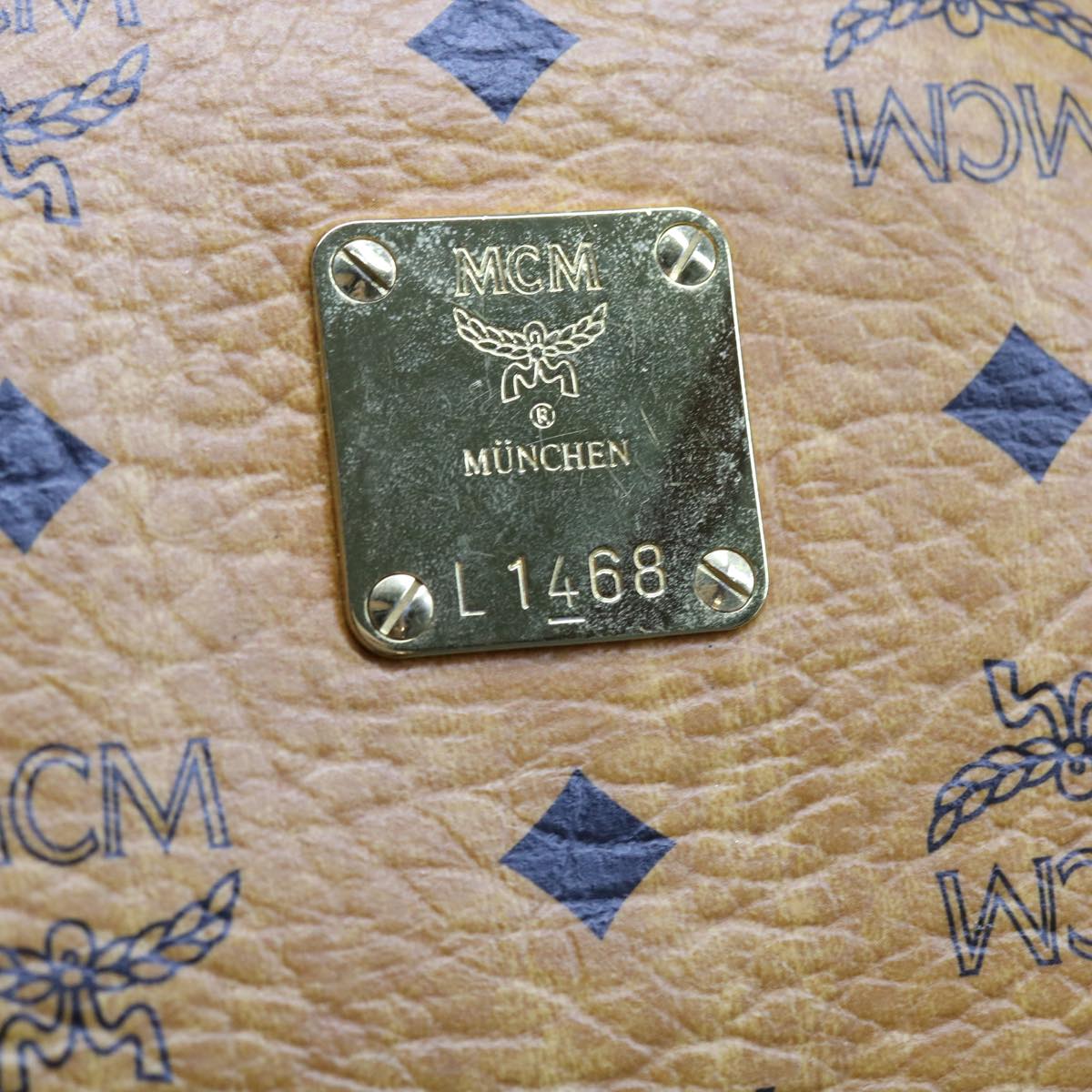 MCM Vicetos Logogram Tote Bag PVC Leather Brown Auth ar10307
