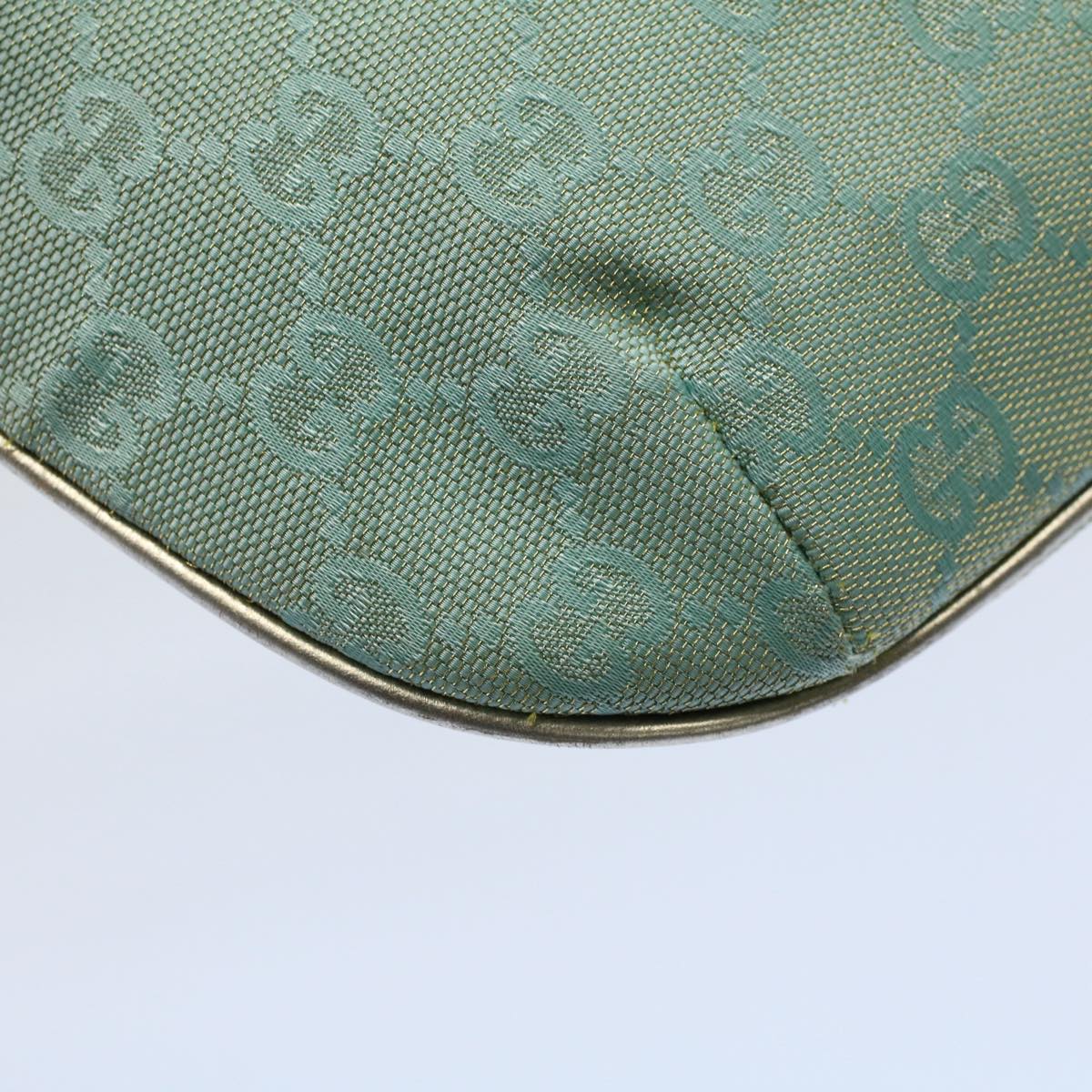 GUCCI GG Canvas Shoulder Bag Light Blue Gold Auth ar10312