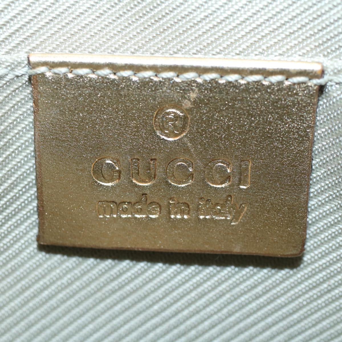 GUCCI GG Canvas Shoulder Bag Light Blue Gold Auth ar10312