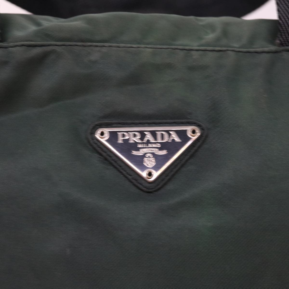 PRADA Shoulder Bag Nylon Green Auth ar10316