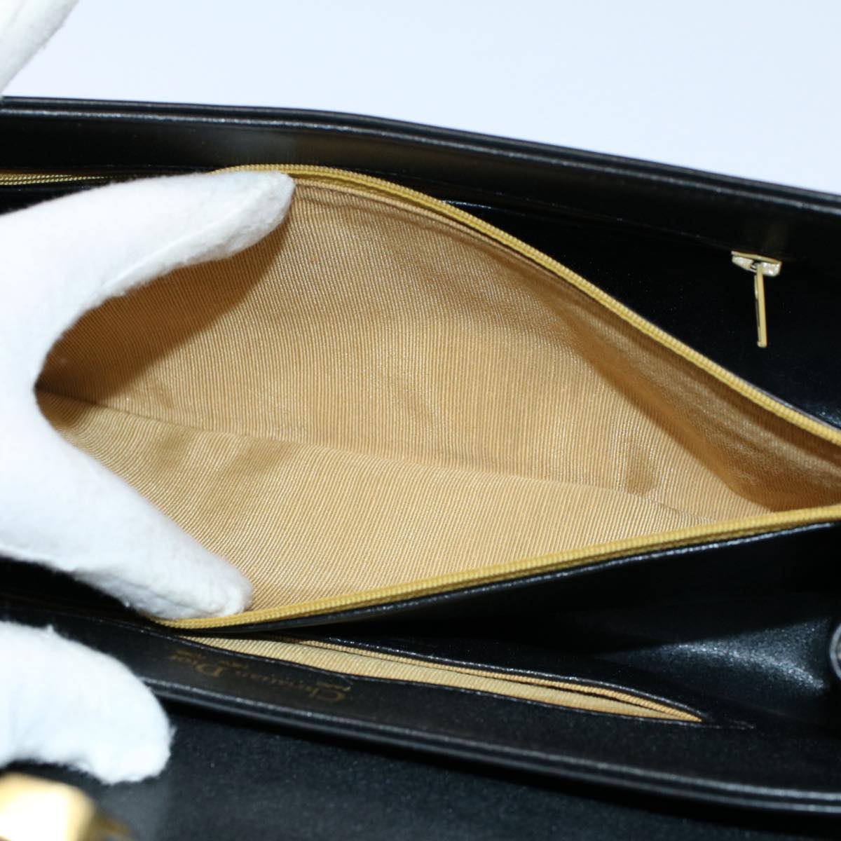 Christian Dior Shoulder Bag Leather Black Auth ar10317