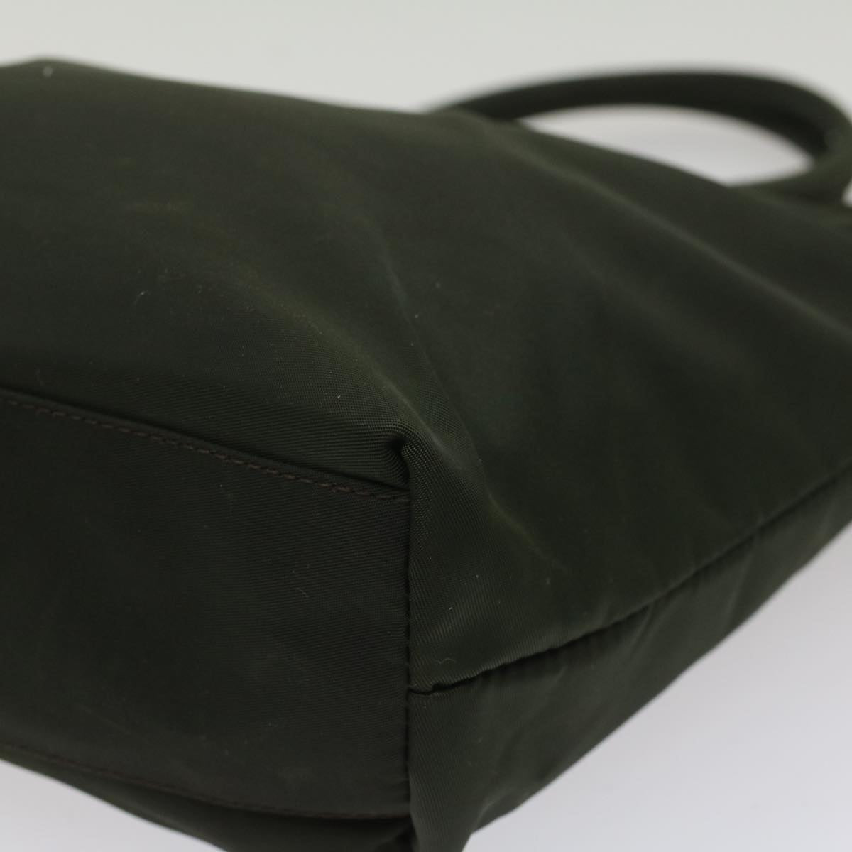PRADA Hand Bag Nylon Khaki Auth ar10334