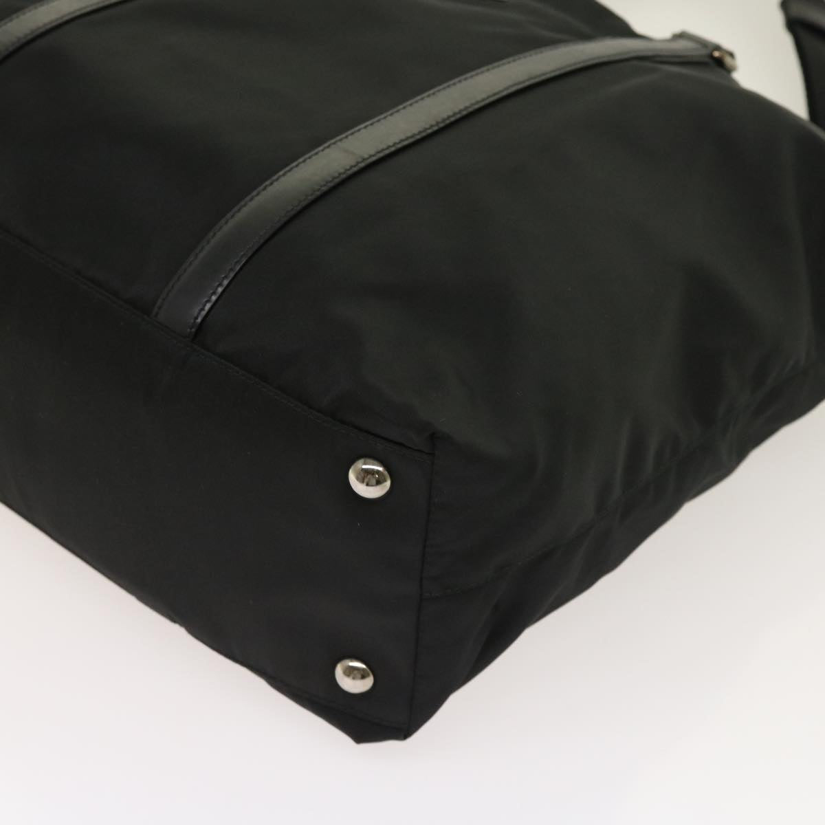 PRADA Hand Bag Nylon Leather 2way Black Auth ar10337
