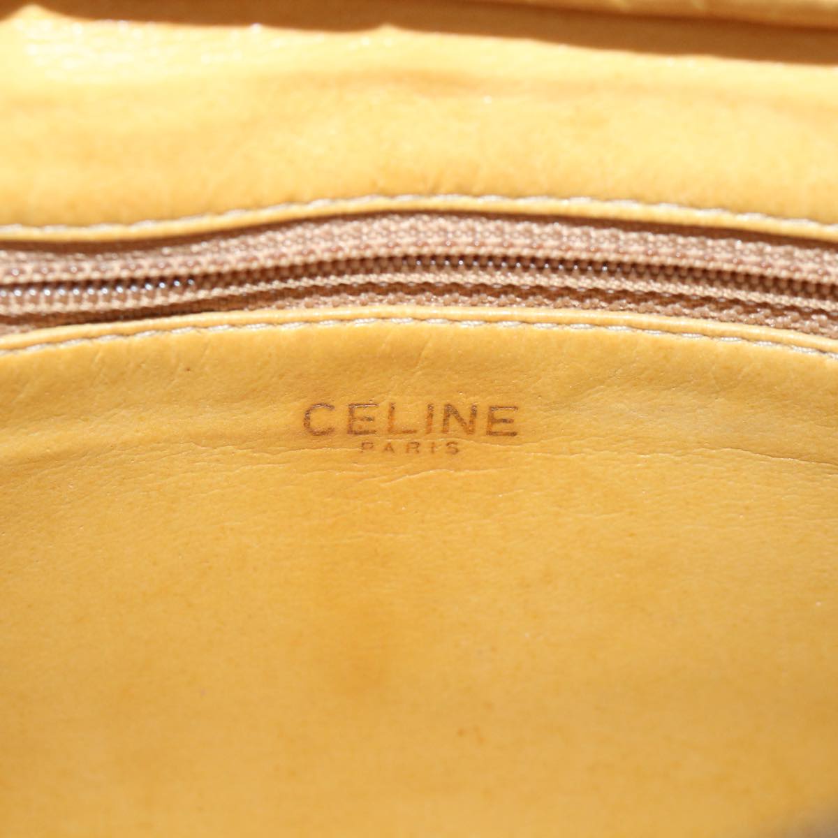 CELINE Macadam Canvas Shoulder Bag PVC Leather Brown Auth ar10380B