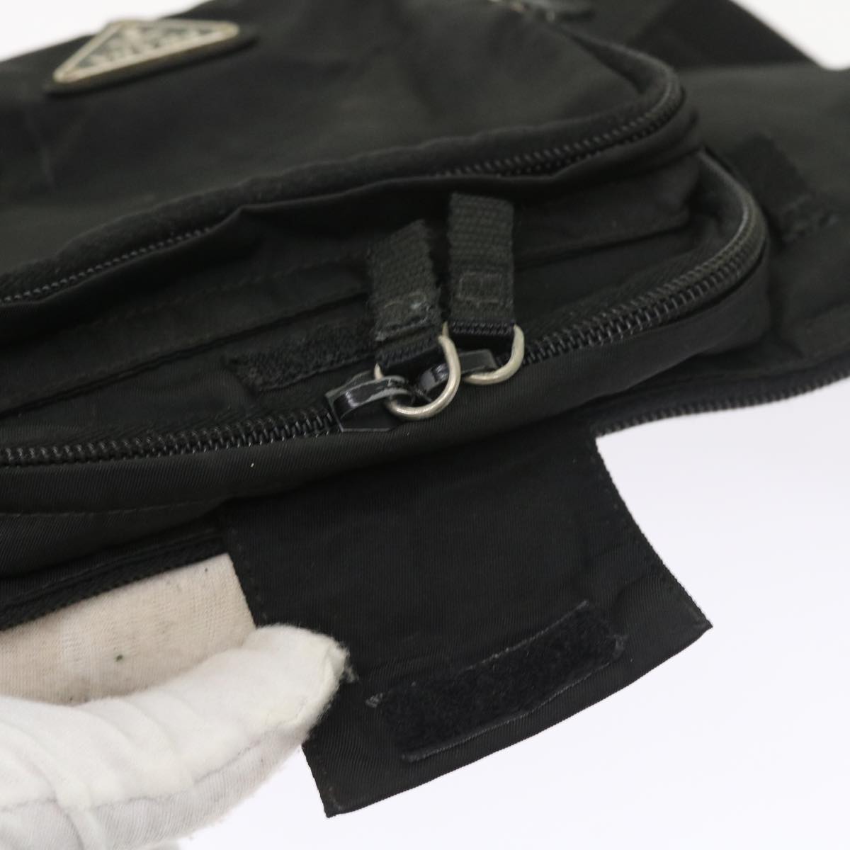 PRADA Waist bag Nylon Black Auth ar10382B