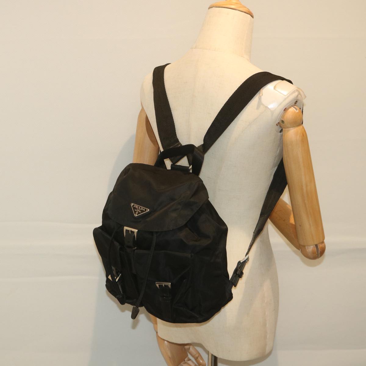 PRADA Backpack Nylon Black Auth ar10462