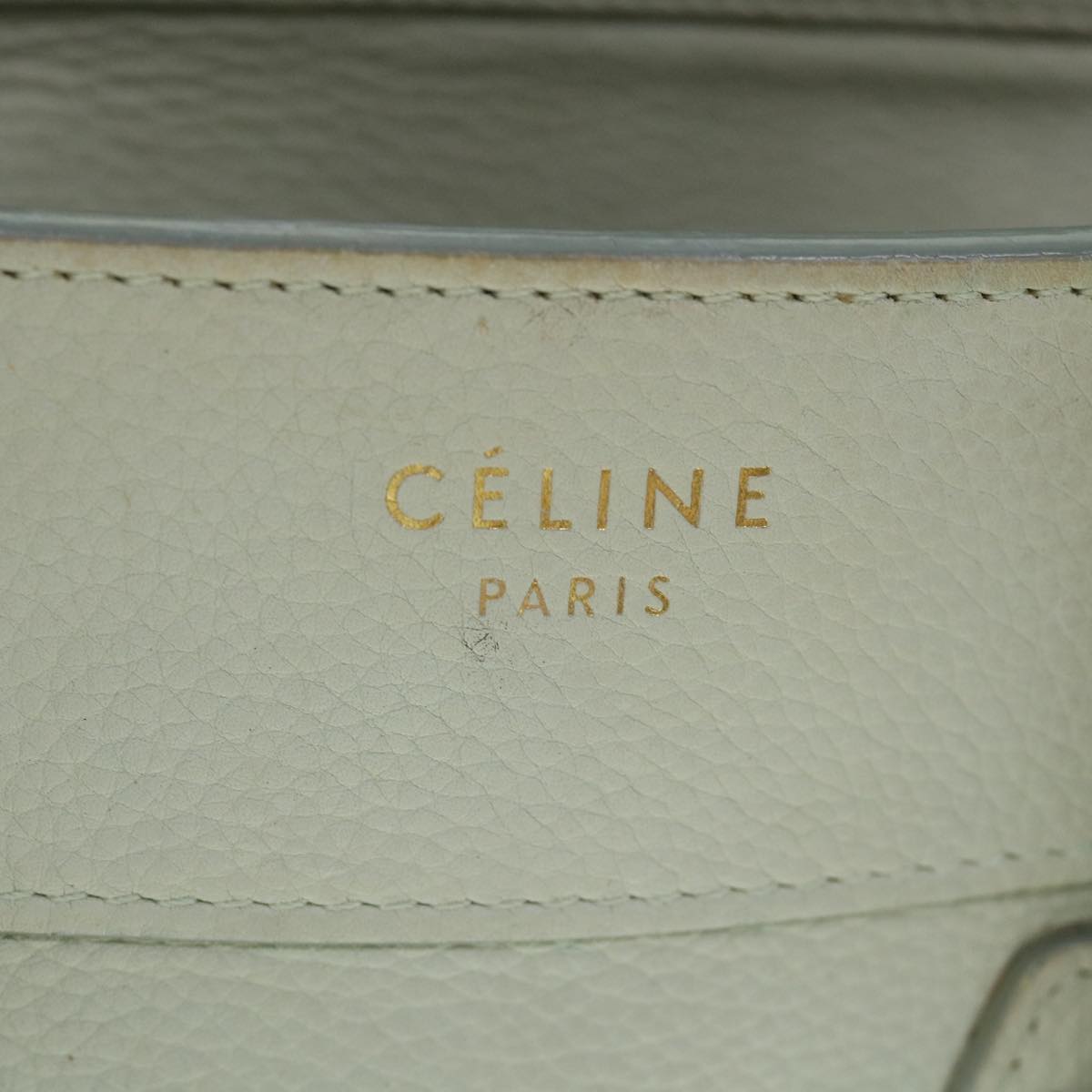 CELINE Luggage Hand Bag Leather Beige Auth ar10492