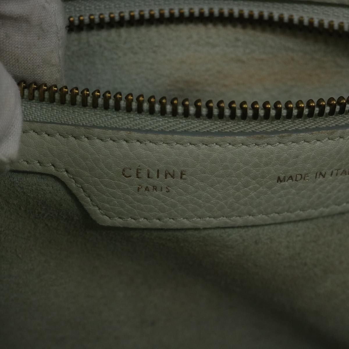 CELINE Luggage Hand Bag Leather Beige Auth ar10492