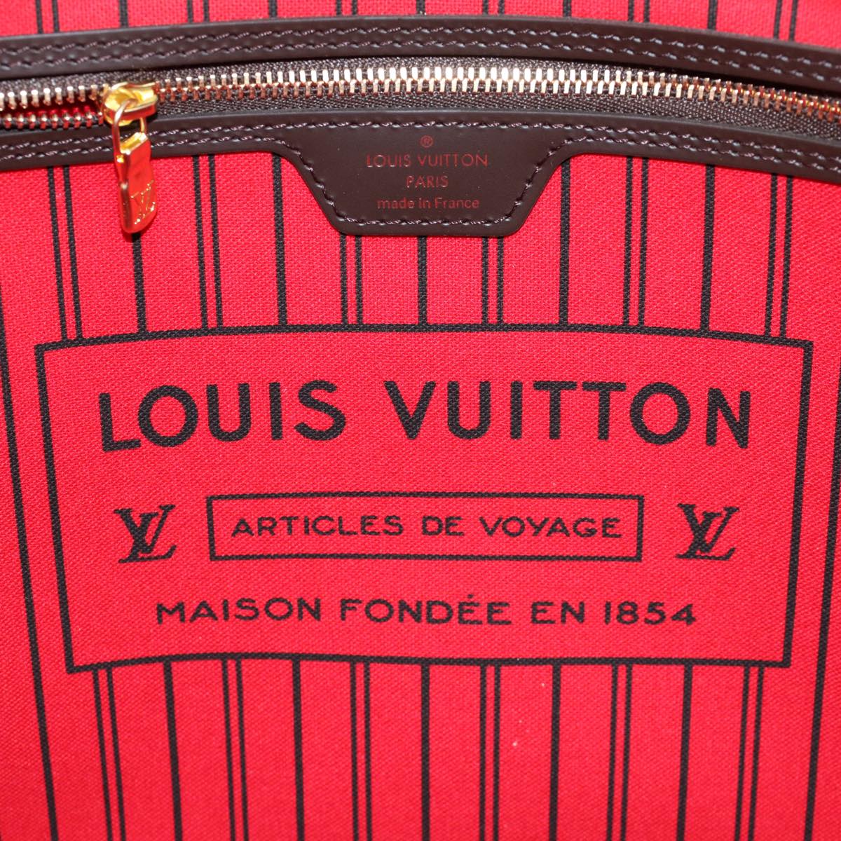 LOUIS VUITTON Damier Ebene Neverfull MM Tote Bag N51105 LV Auth ar10580S