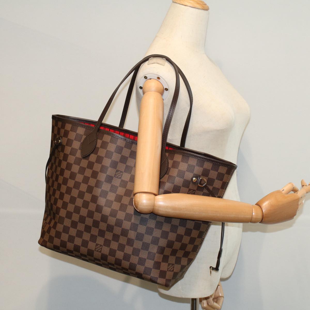 LOUIS VUITTON Damier Ebene Neverfull MM Tote Bag N51105 LV Auth ar10580S