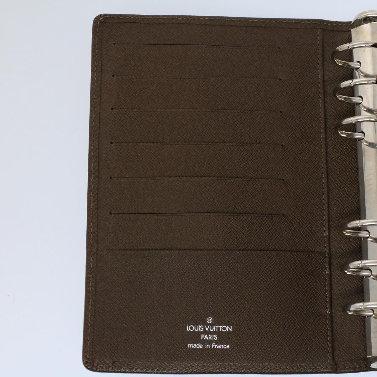 LOUIS VUITTON Taiga Agenda MM Day Planner Cover Grizzly R20426 LV Auth ar10673