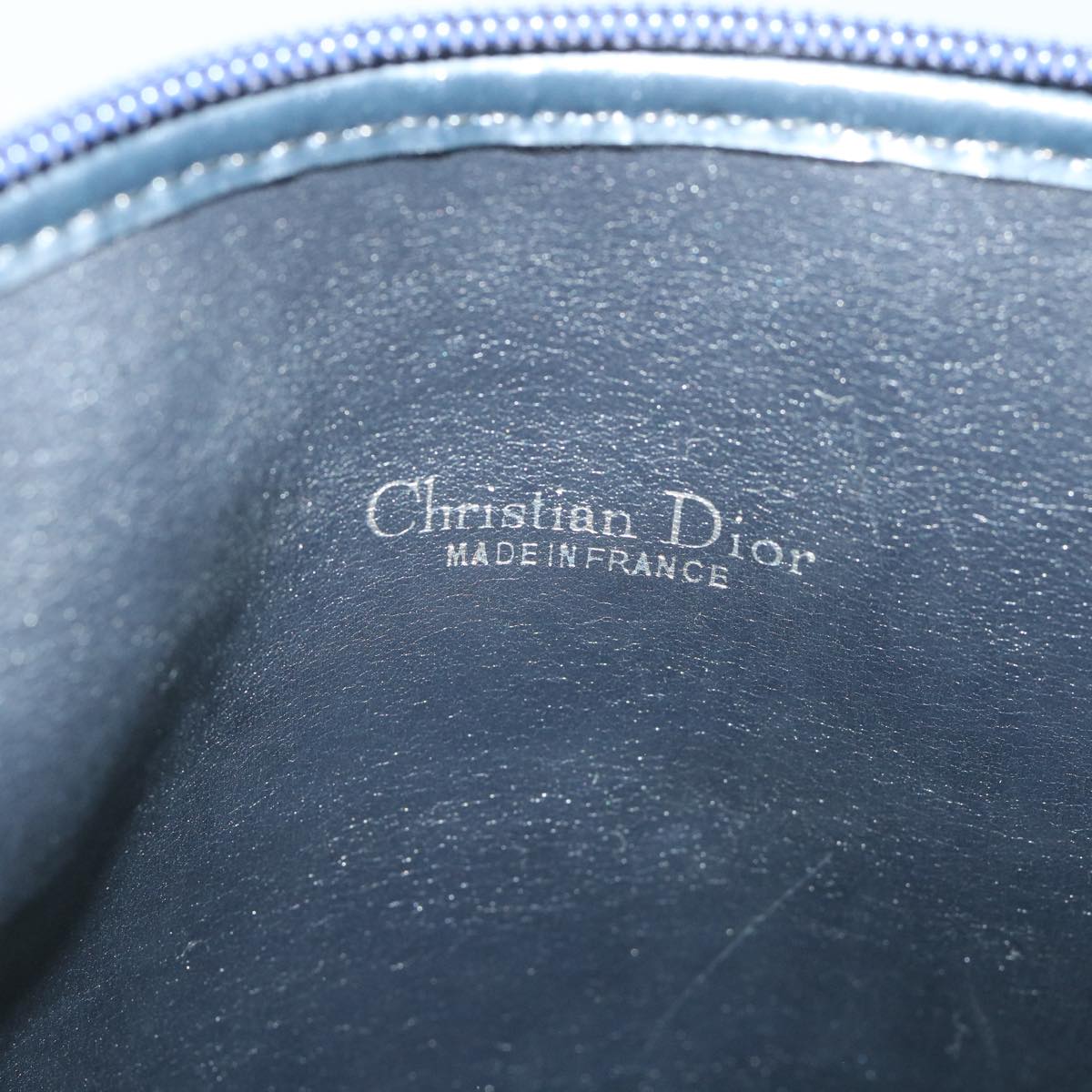 Christian Dior Trotter Canvas Shoulder Bag Navy Auth ar10701