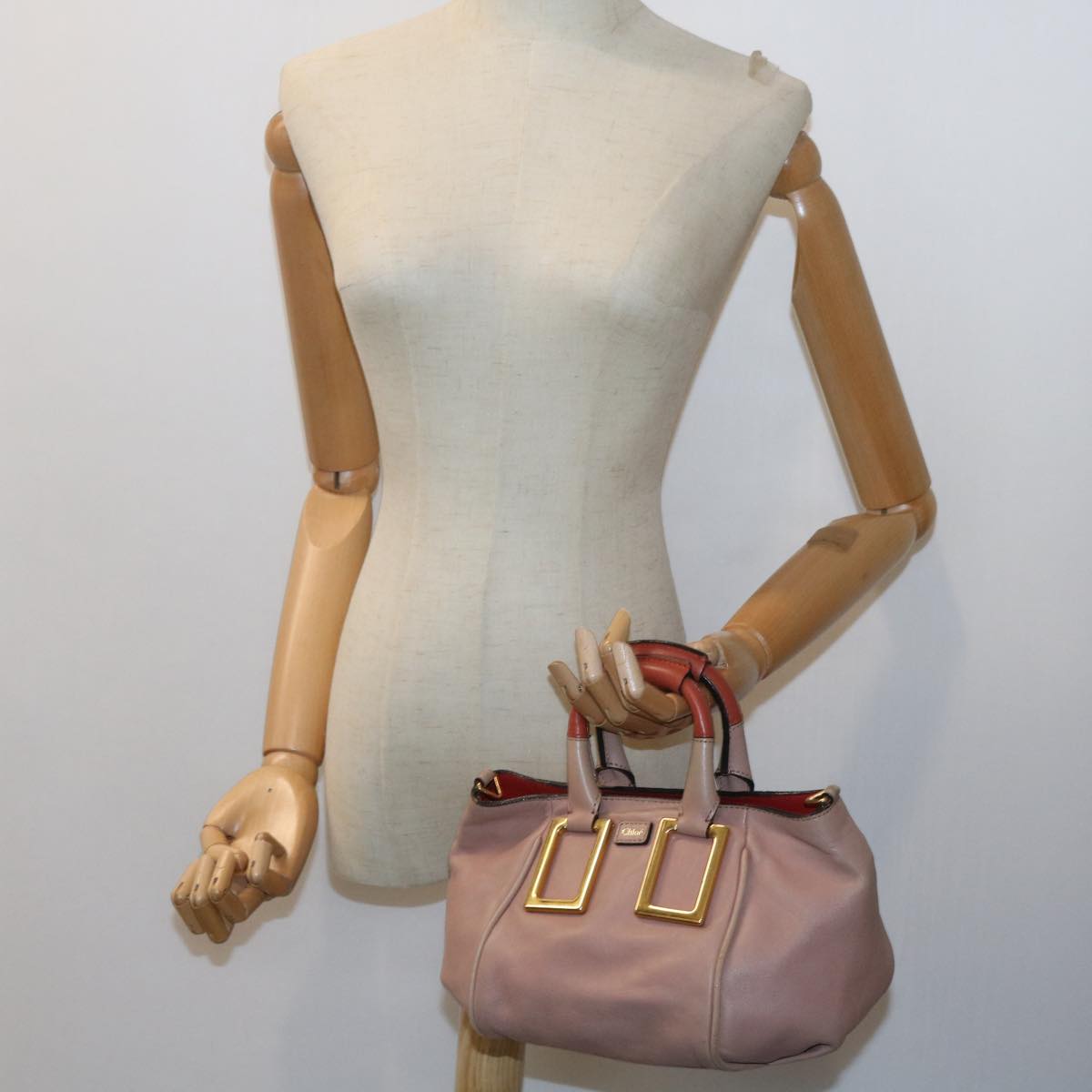 Chloe Etel Hand Bag Leather 2way Pink 04 12 50 65 Auth ar10714