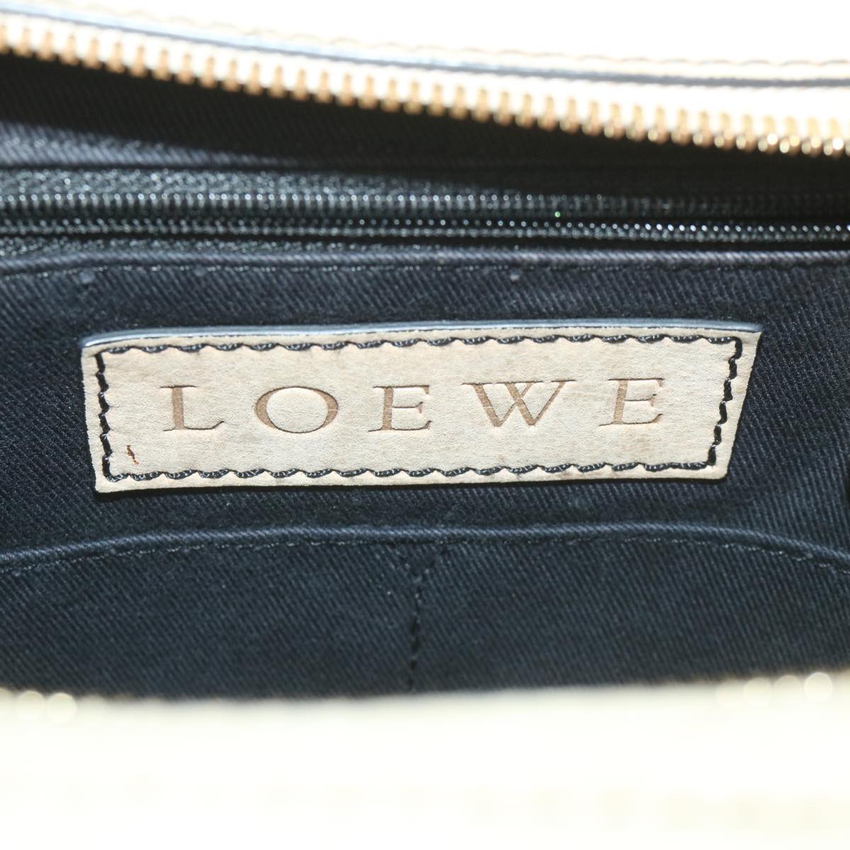 LOEWE Shoulder Bag Leather Beige Auth ar10717