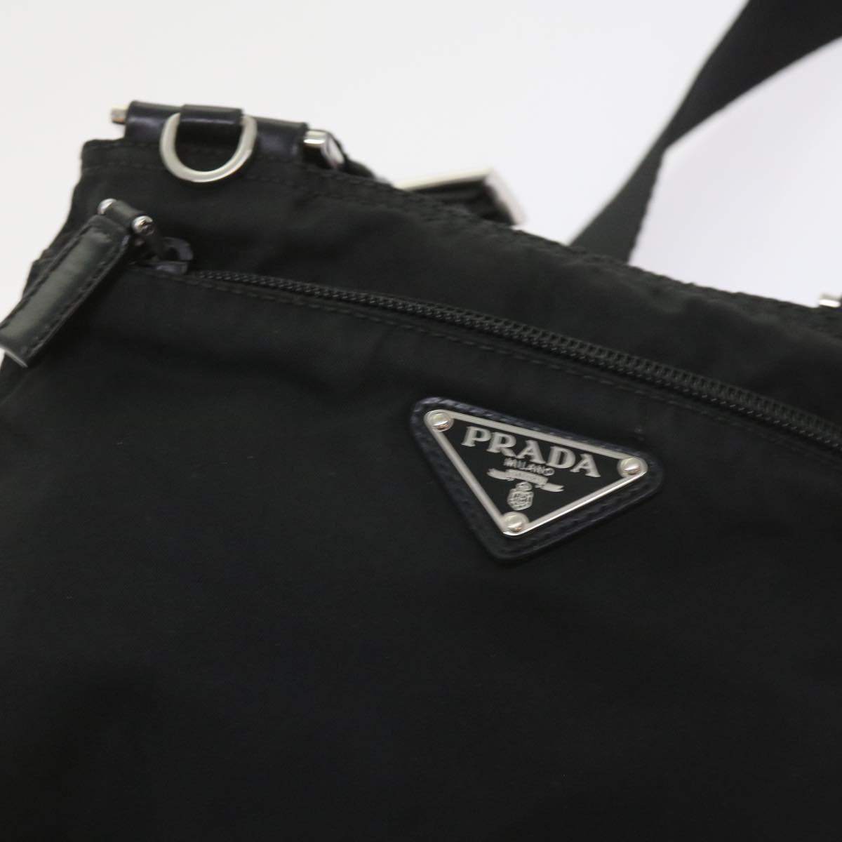 PRADA Shoulder Bag Nylon Black Auth ar10726