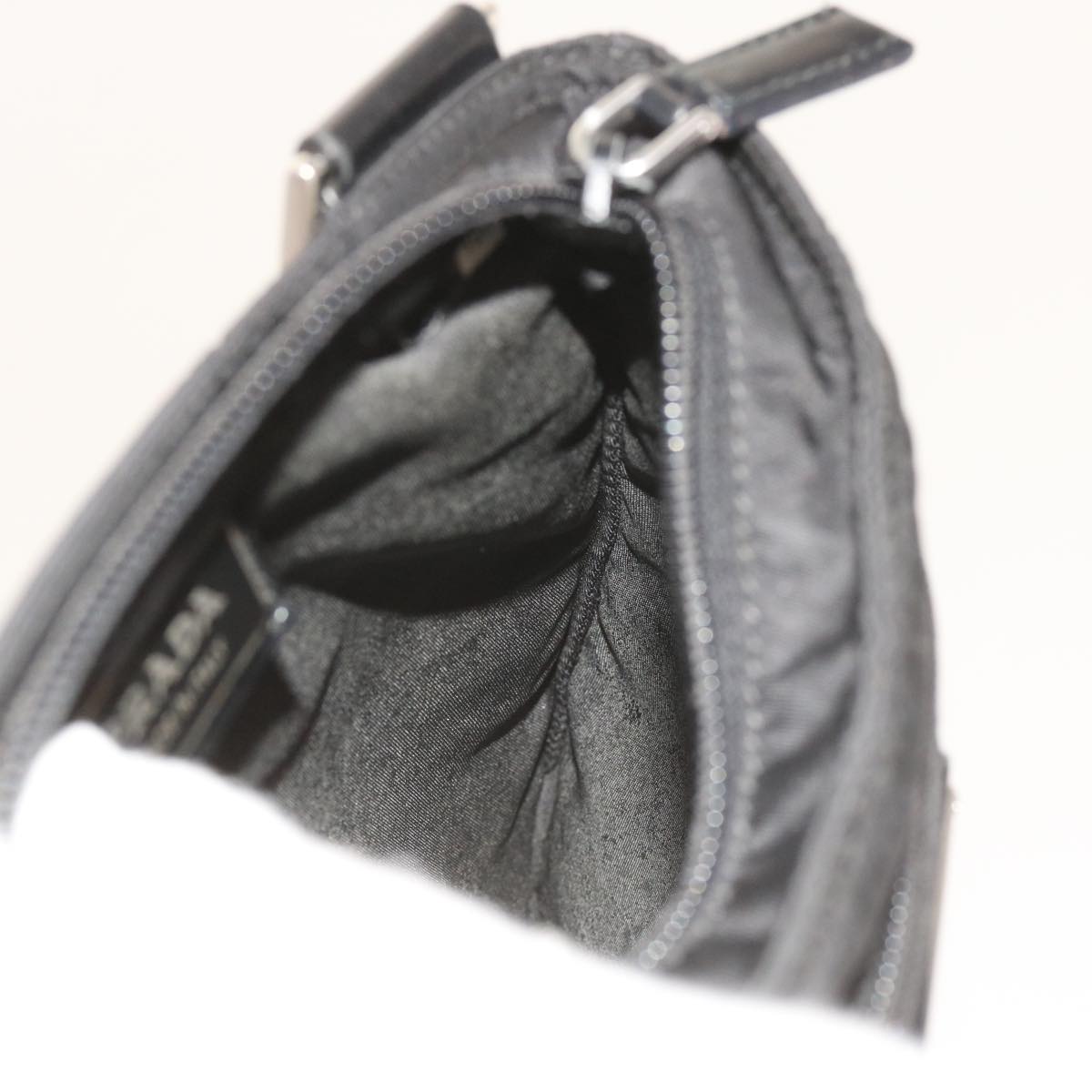 PRADA Shoulder Bag Nylon Black Auth ar10726