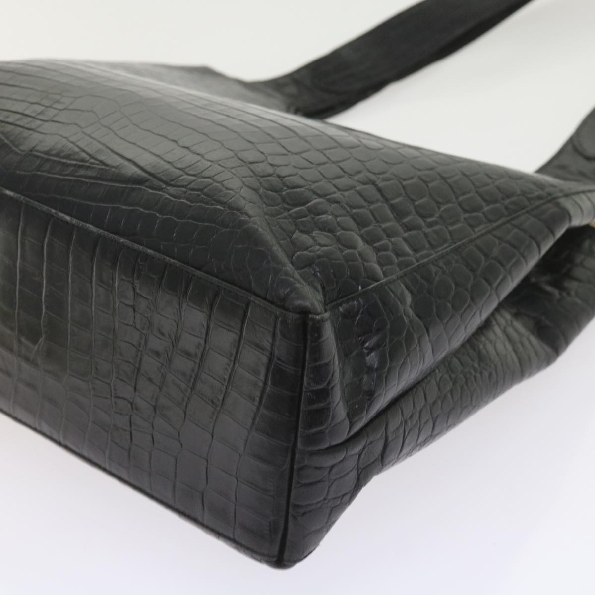 Salvatore Ferragamo Shoulder Bag Leather Black Auth ar10731