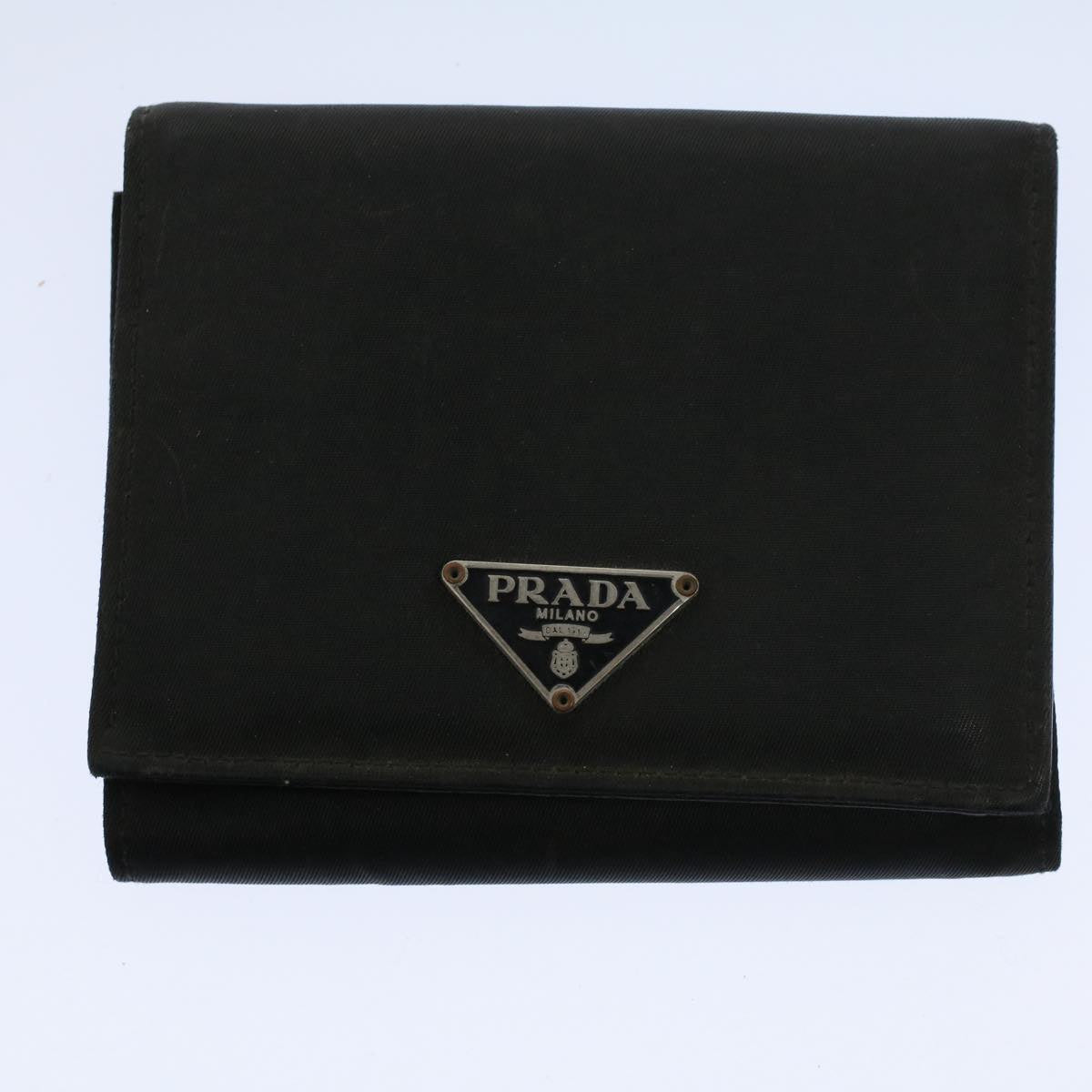 PRADA Wallet Nylon 11 Pieces Black Green Auth ar10749